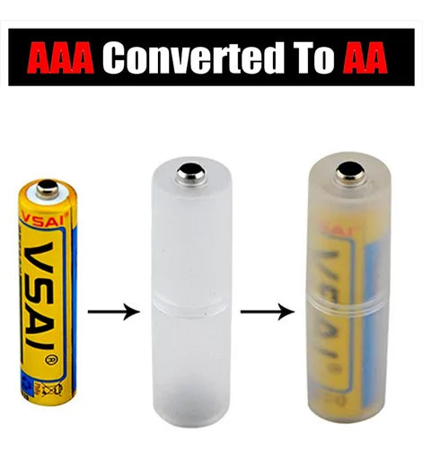 CONVERTIDOR DE PILAS AAA EN AA - DOS UNIDADES
